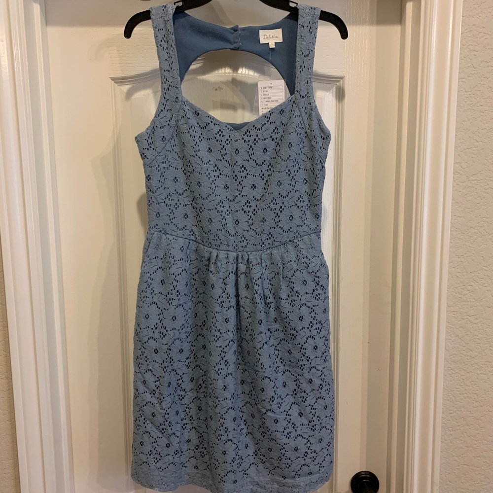 NWT Anthropologie Deletta Blue Midi Dress size Medium